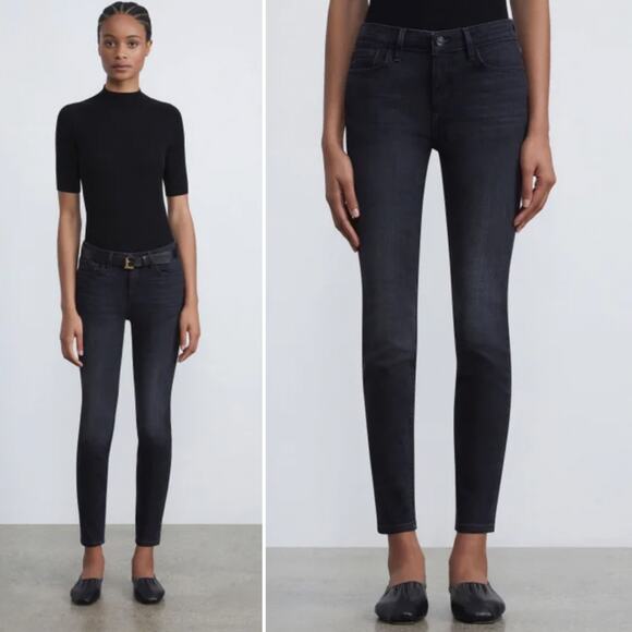 L148 Denim Lafayette 148 Mercer Skinny Jeans Washed Onyx size 26 - Picture 1 of 13